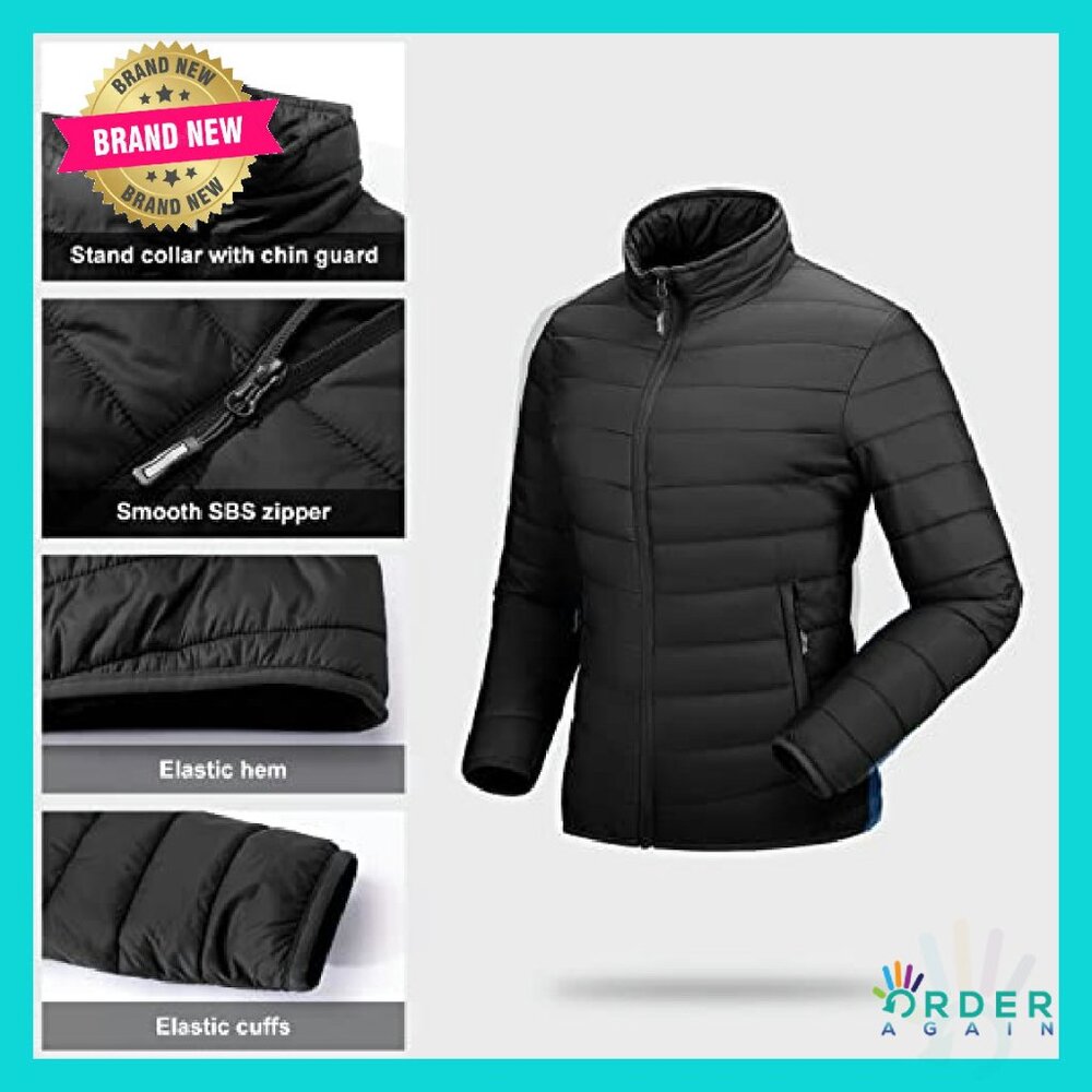 Quilted Lightweight Puffer Jacket Packable Full-Z… - image 6